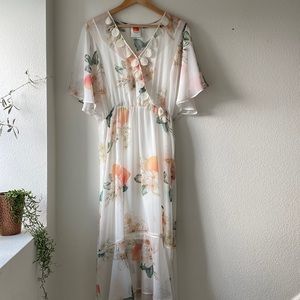 Farm Rio for Anthropology long sheer dress
